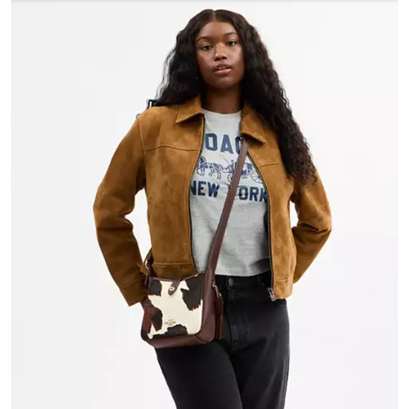 Coach Hadley Mini Crossbody Bag With Cow Print And Tassel CCE14 NWT - Picture 6 of 10